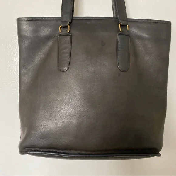 Vintage Coach Zipper Tote Navy Leather No. 9785 Made in NYC - Picture 4 of 14